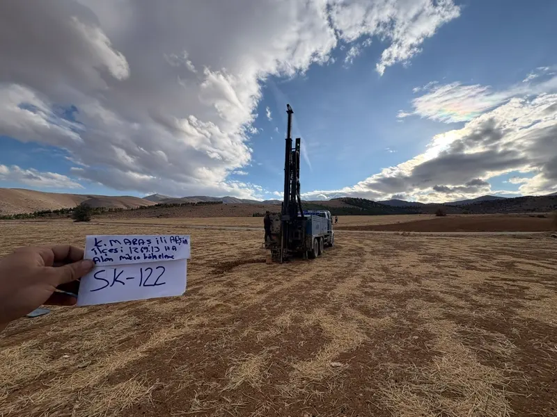Kahramanmaraş Afşin'de SK-122 numaralı sondaj kuyusu çalışması